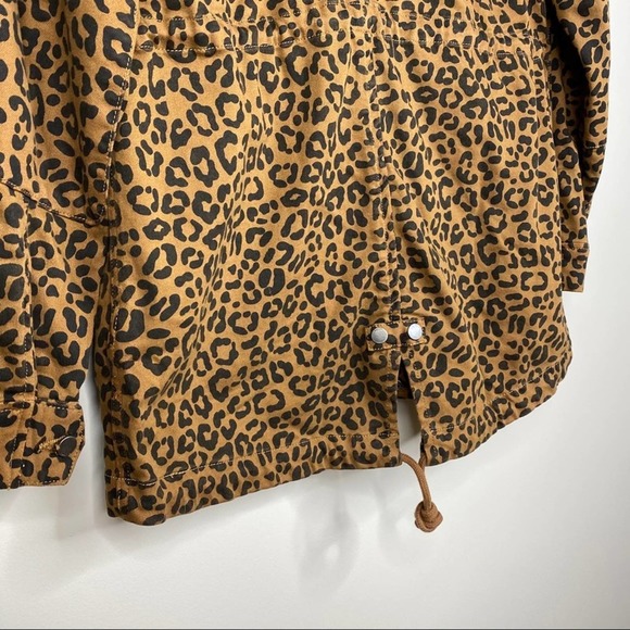 NWT DL1961 Howard Street Leopard Jaguar Utility Jacket Coat Tan Brown Animal - Picture 10 of 14